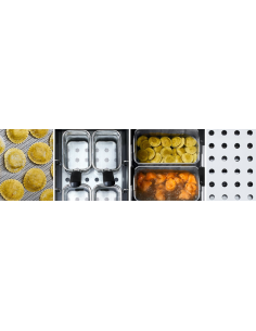 Cocedor de pasta eléctrico con 1 cuba de 30 litros - cm 60 x 60 x 30 h 2