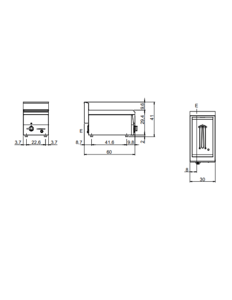Baño maría eléctrico con 1 depósito de 15 litros - cm 30 x 60 x 30 h Baño maría eléctrico con 1 depósito de 15 litros - cm 30 x 60 x 30 h
