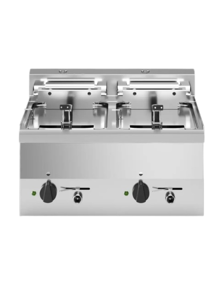 Friggitrice elettrica con 2 vasche da 10+10 litri - cm 60 x 60 x 30 h Friggitrice elettrica con 2 vasche da 10+10 litri - cm 60 x 60 x 30 h