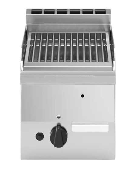 Griglia a pietra lavica con 1 zona di cottura in acciaio inox - cm 30 x 60 x 30 h Griglia a pietra lavica con 1 zona di cottura in acciaio inox - cm 30 x 60 x 30 h