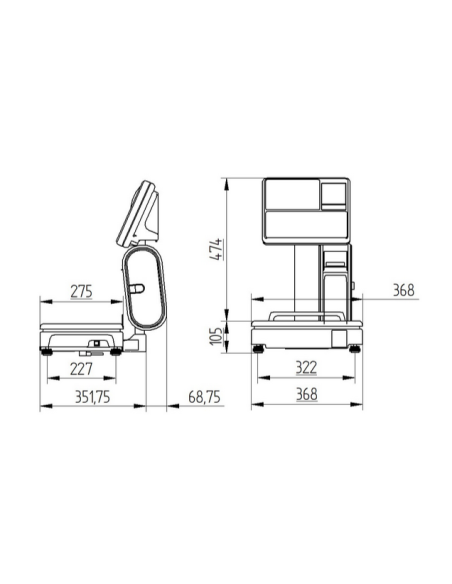 Scales - Labeler - Multirange 12-30 kg div. 2-5g - cm 39 x 37 x 19/61 h