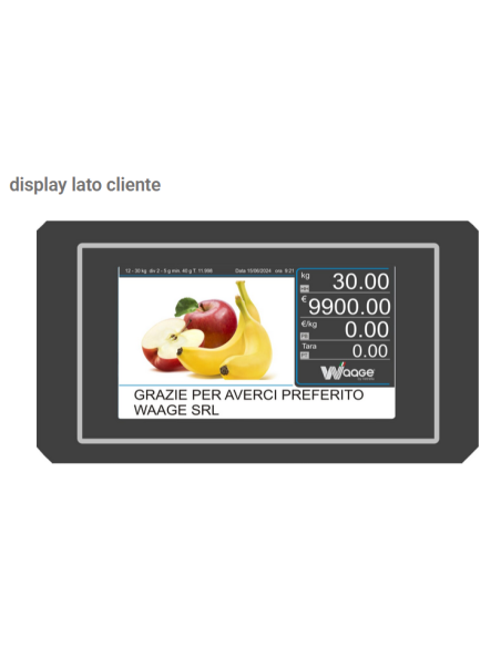 Bilancia - Etichettatrice - Multirange 12-30 kg div. 2-5g - cm 39 x 37 x 19/61 h