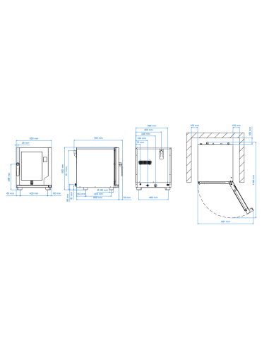 Electric oven - N. 5 x GN 2/3 - cm 55 x 75.4 x...