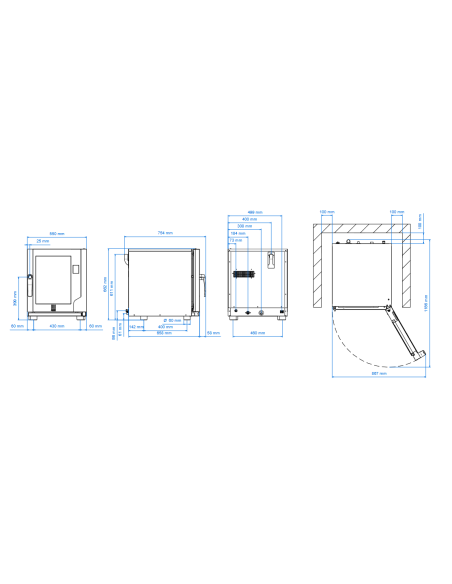 Forno elettrico - N. 5 x GN 2/3 - cm 55 x 75.4 x 66.2 h