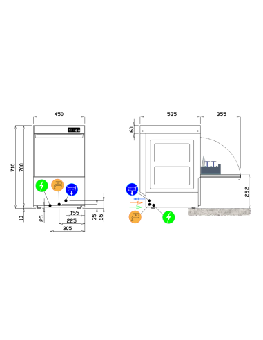 Lavabicchieri  cesto cm 40 x 40 - Altezza max...