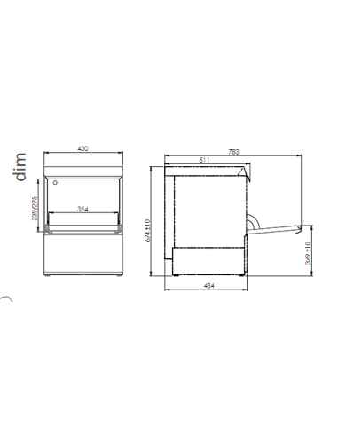 Glass washer basket cm 35 x 35 - Max height of...