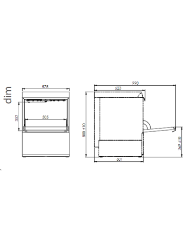 Cesta lavavajillas cm 50 x 50 - Altura máx....