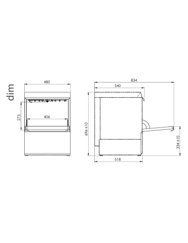 Cesta lavavasos cm 40 x 40 - Altura máx. vasos...