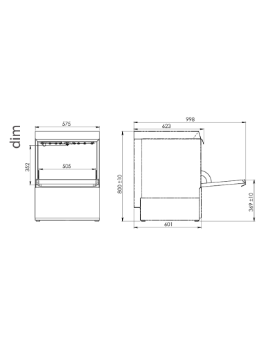 Cesta lavavajillas cm 50 x 50 - Altura máx....