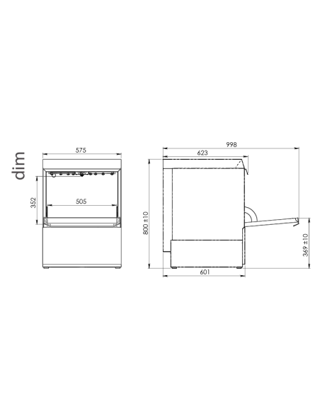 Lavastoviglie cesto cm 50 x 50 - Altezza max Piatti cm 35.5 - Cm 60 x 58 x 82.5 h