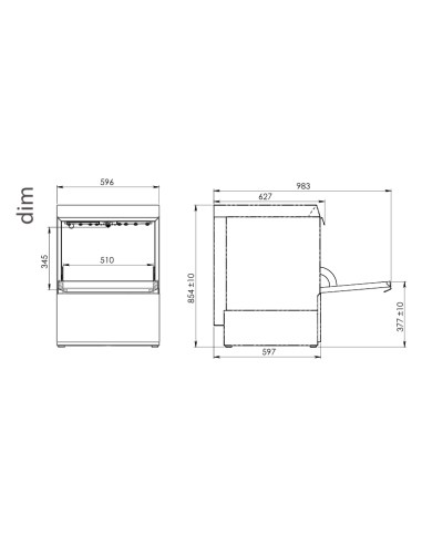 Cesta lavavajillas cm 50 x 50 - Altura máx....