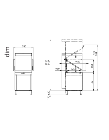 Dishwasher basket cm 50 x 50 - Max height...