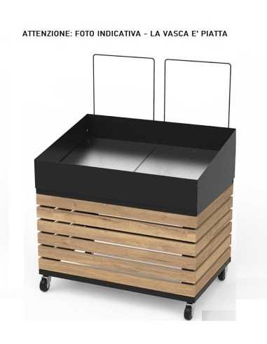 Espositore ortofrutta con vasca dritta e doghe...