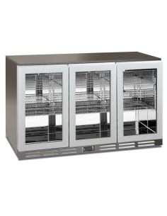Retrobanco inox con 3 porte - Capacità litri 241 - Cm 135 x 52,6 x 83,5 h