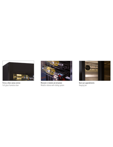 Wine display - Cold cuts and cheese cabinet - cm 106.5 x 70 x 180.4 h