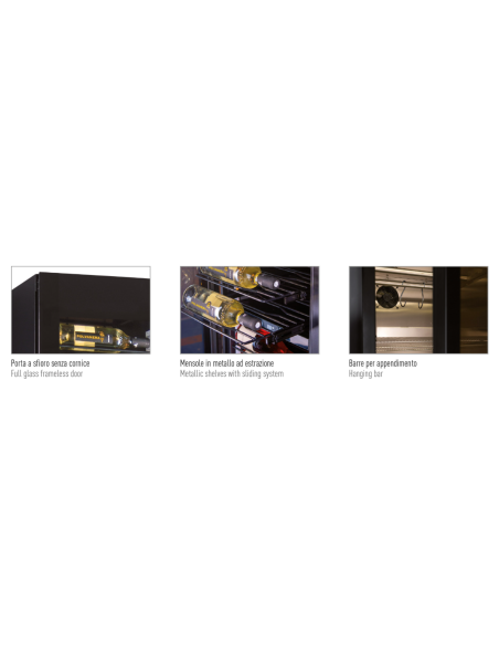 Vitrina de vinos - Mueble para embutidos y quesos - cm 106,5 x 70 x 180,4 h Vitrina de vinos - Mueble para embutidos y quesos - cm 106,5 x 70 x 180,4 h