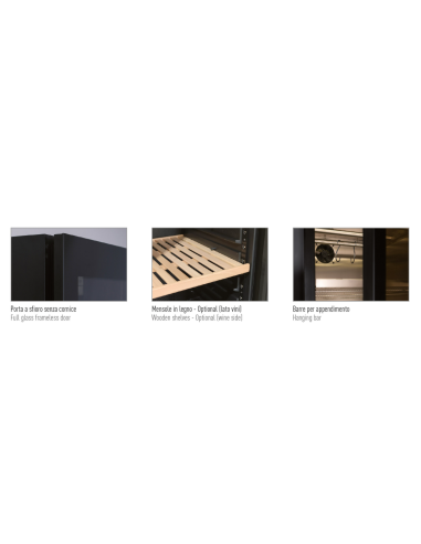 Vitrina de vinos - Mueble para embutidos y quesos - cm 121 x 70 x 180.4 h