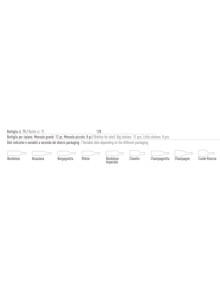 Vitrina de vinos - Mueble para embutidos y quesos - cm 121 x 70 x 180.4 h