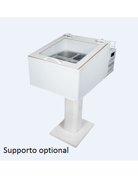 Espositore gelateria da banco con 2 vaschette da litri 5 oppure 4 da litri 2.5