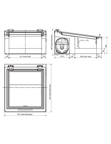 Espositore gelateria da banco con 2 vaschette da litri 5 oppure 4 da litri 2.5