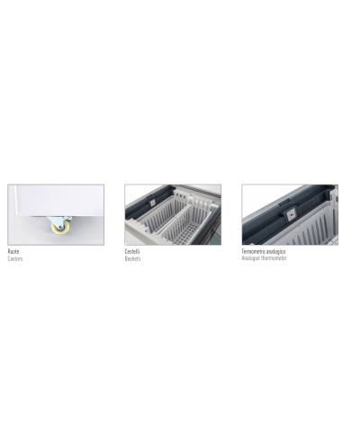 Horizontal freezer and refrigerator 244 liter - cm 103.4 x 65.3 x 90 h