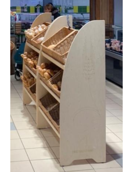 Expositor de pan con paneles frontales de plexiglás - cm 110 x 50 x 151 h