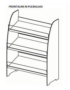 Bread display case with plexiglass front panels - cm 110...