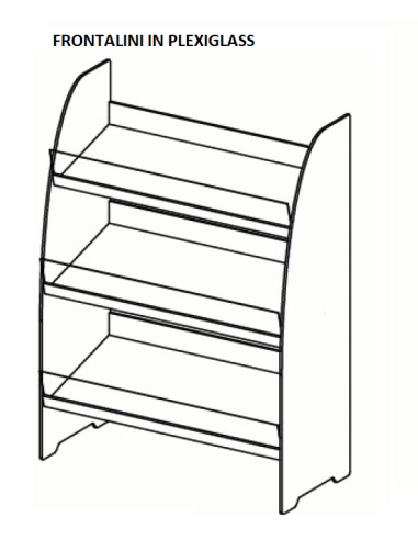 Bread display case with plexiglass front panels...