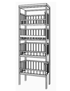 Bread display stand with 4 baskets - cm 64.5 x 40 x 173 h