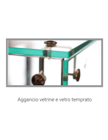 Hot showcase display with straight glass - No. 1 floor - cm 50 x 53 x 55h