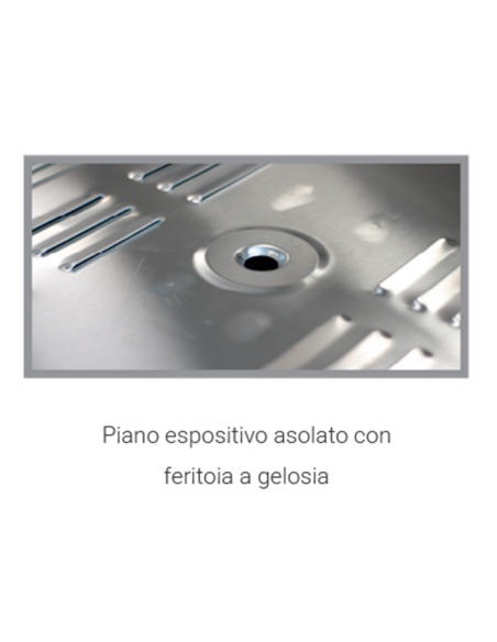 Vetrina calda con carrello - Vetri diritti - cm 180 x 53 x 135h