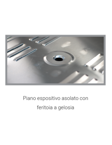 Vetrina calda con carrello - Vetri diritti - cm...