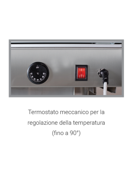 Vetrina calda con vetro dritto e vano chiuso - cm 130 x 70 x 135 h