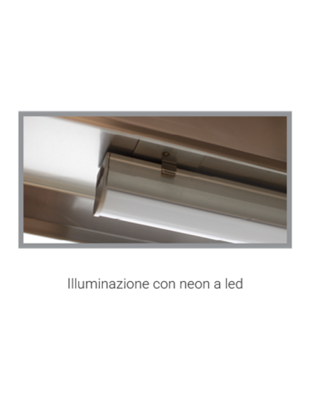 Escaparate caliente con cristal recto y compartimento cerrado - cm 80 x 53 x 125 h