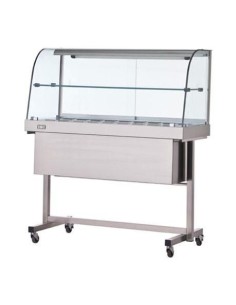 Vetrina calda con vetri curvi - Carrello e mensola - cm 100 x 70 x 140h 2