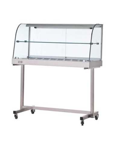 Hot showcase with curved glass - Trolley - cm...