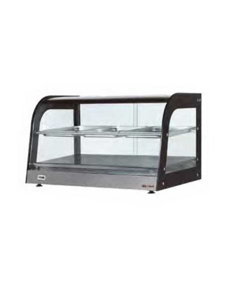 Hot showcase with curved glass - N. 1 floor - cm 130 x 70 x 60 h
