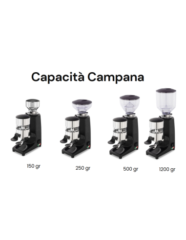 Macinacaffè automatico con dosatore, campana da...