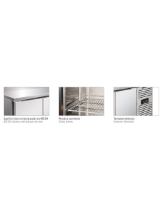 Tavolo refrigerato con 2 porte - Ventilato - cm 136 x 70 x 86 h 2