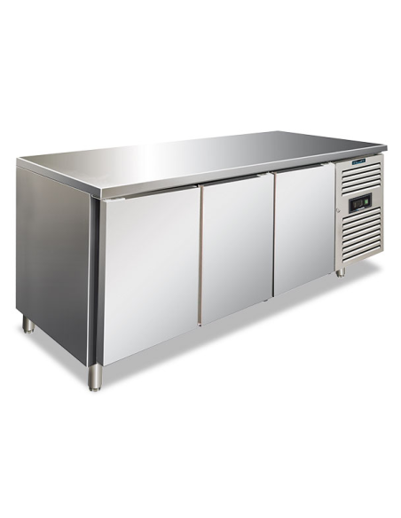 Mesa pastelera refrigerada 3 puertas - Ventilada - cm 202 x 80 x 86 h