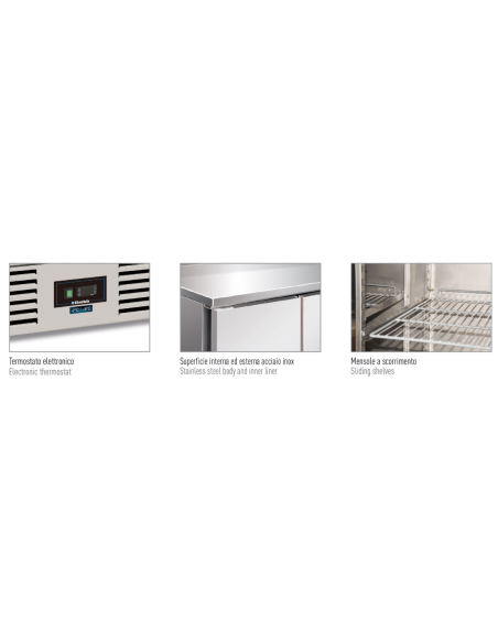 Refrigerated Saladette 2 doors - Static - cm 90 x 70 x 87 h Refrigerated Saladette 2 doors - Static - cm 90 x 70 x 87 h