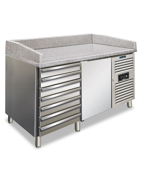 Refrigerated Saladette 1 door and drawers - Ventilated - cm 151.5 x 80 x 100 h Refrigerated Saladette 1 door and drawers - Ventilated - cm 151.5 x 80 x 100 h