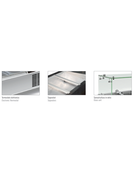 Refrigerated display case - N. 9 bowls - cm 200 x 39.5 x 43.5 h Refrigerated display case - N. 9 bowls - cm 200 x 39.5 x 43.5 h