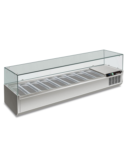Vitrina refrigerada - N. 9 cuencos - cm 200 x 39,5 x 43,5 h Vitrina refrigerada - N. 9 cuencos - cm 200 x 39,5 x 43,5 h