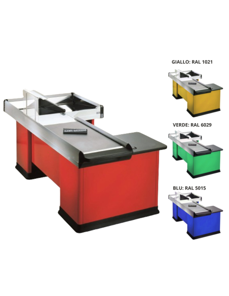 Motorized checkout counter - Conveyor belt - cm 208.3