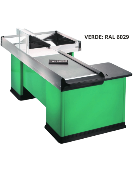 Motorized checkout counter - Conveyor belt - cm 291.2