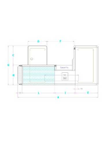 Caja motorizada con doble cubeta - 226,6 cm