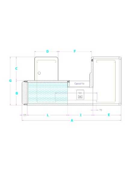 Motorized checkout counter - Conveyor belt - cm 259.5