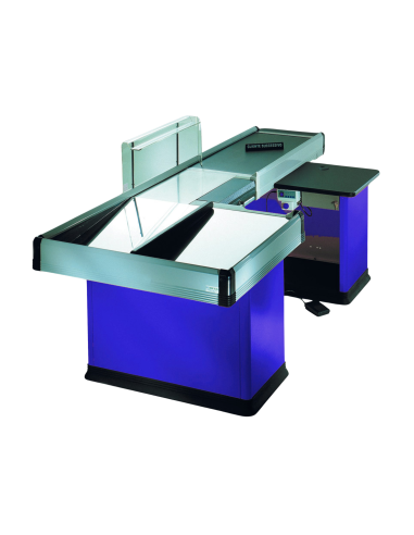 Mostrador de caja motorizado - Cinta transportadora - 309,5 cm