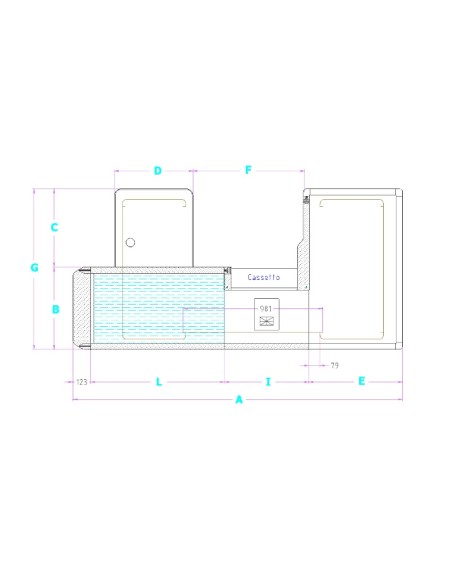 Motorized checkout counter - Conveyor belt - cm 309.5